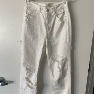 Ripped White Mom Jeans